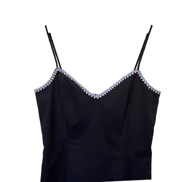 Vintage 80s 90s Tempo Paris Evening Sundress Black Size 6 Ladies USA Made - Picture 12 of 12